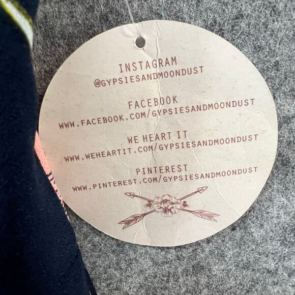 Gypsies & Moondust Jumpsuit XL Navy Blue Floral Lace Up Wide Leg Boho Resort NEW - Picture 14 of 16